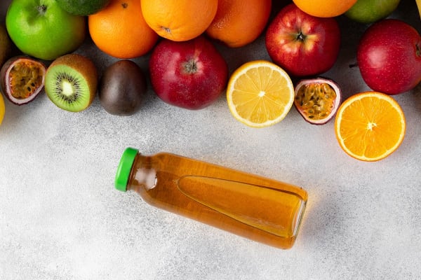 A bottle of fruit juice