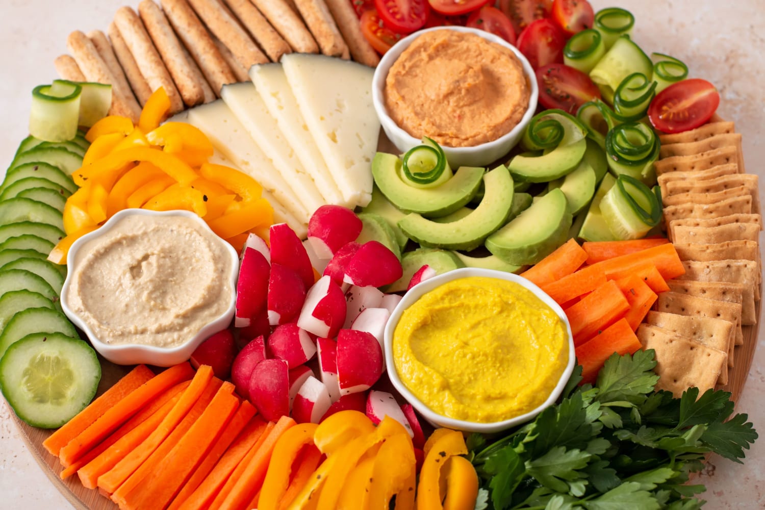Platter of crunchy vegetables