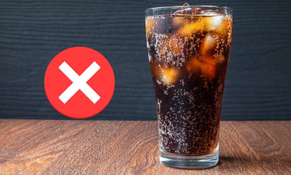 glass of cola with red X next to it